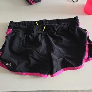 Under Armour Women's Athletic Shorts Black with Pink Trim